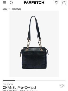 CHANEL Black Caviar Leather Shoulder Tote with Chain-Strap